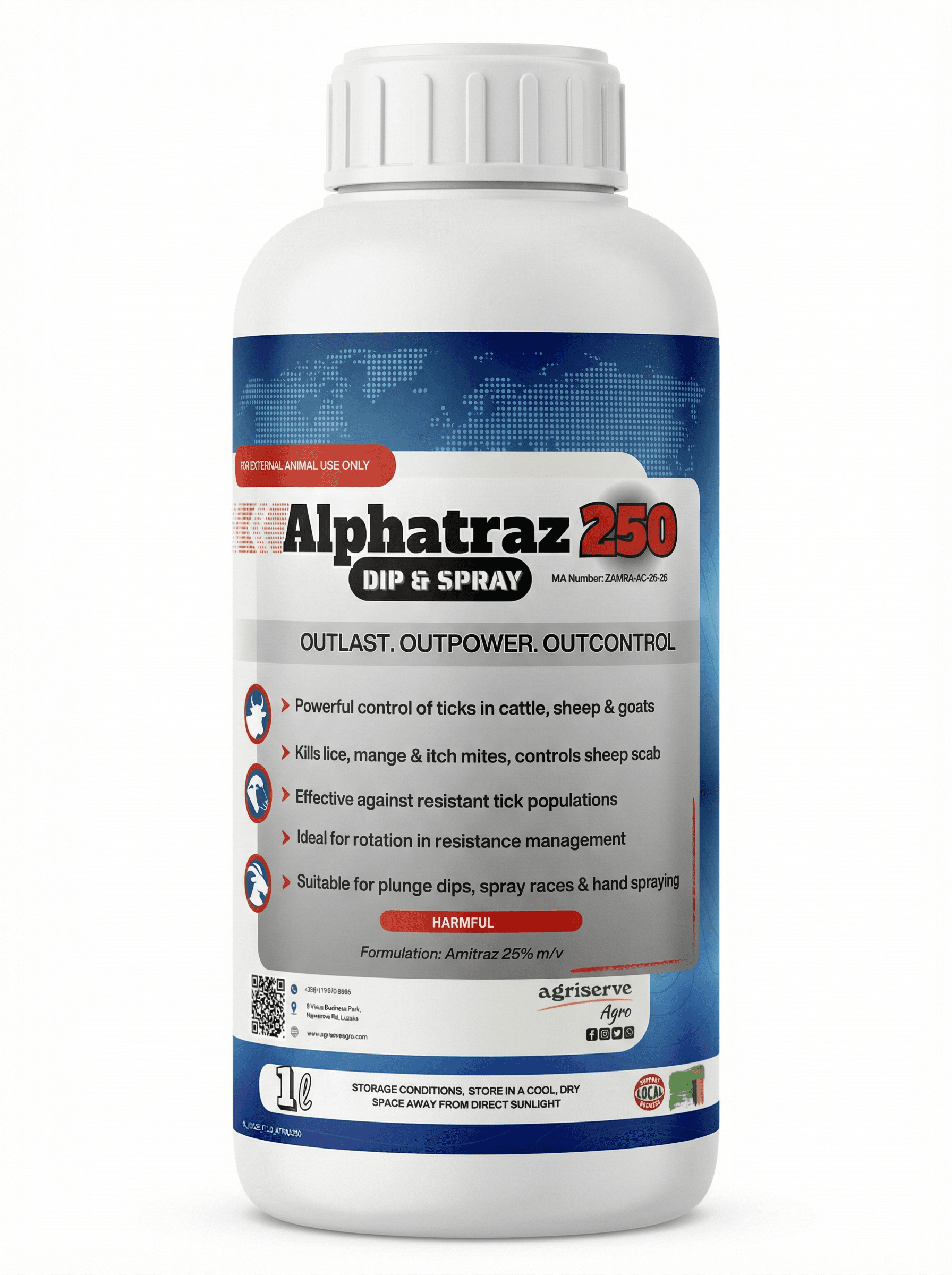 ALPHATRAZ 250: Amitraz 25% m/v